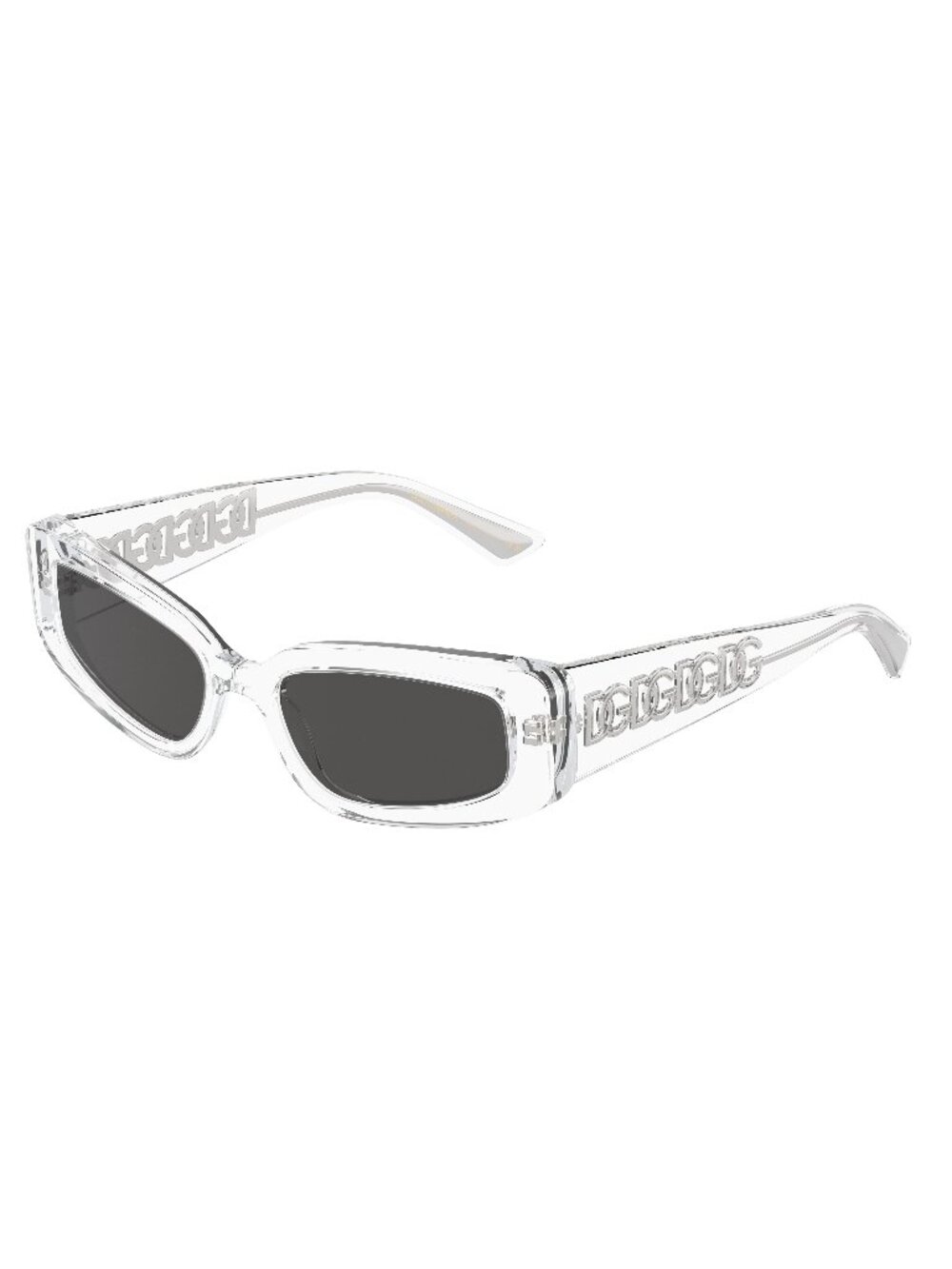 New Dolce&Gabbana Women's Sunglasses Transparent Butterfly Grey Lens Acetate